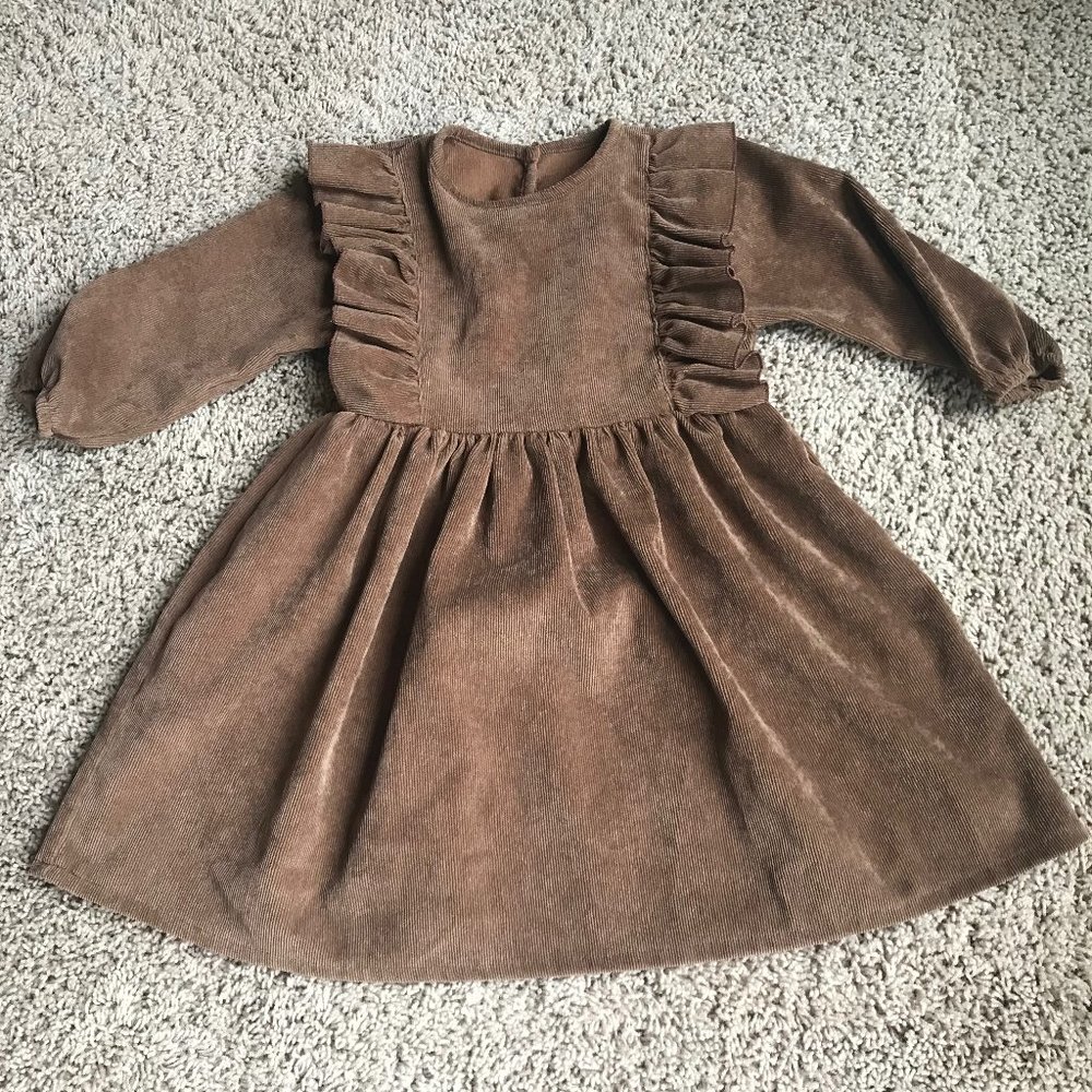 Brown corduroy dress / holiday dress, size 110 (5)